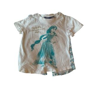 2T Disney Jasmine Graphic Tee - White and Teal
